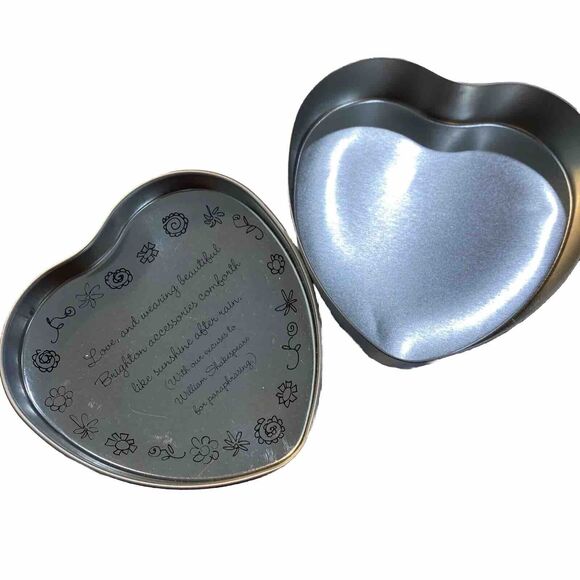 Brighton Heart Shaped Tin Jewelry Keepsake Gift Box Collectible Metal Container - Picture 7 of 8